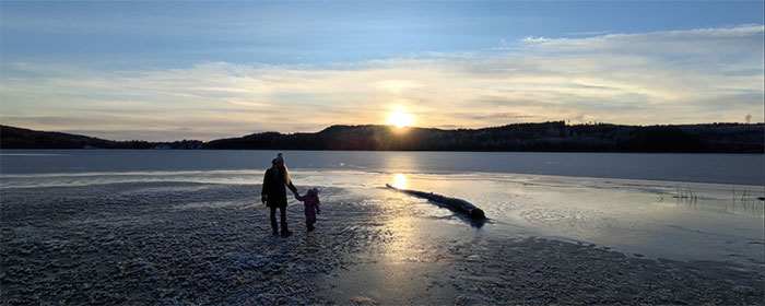 Bevroren meer Acksjön